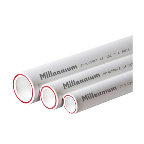 Полипропиленовая труба Millennium армированная стекловолокном 75x10,3 PN20 (длина 4м) 3M02-tfr-750000