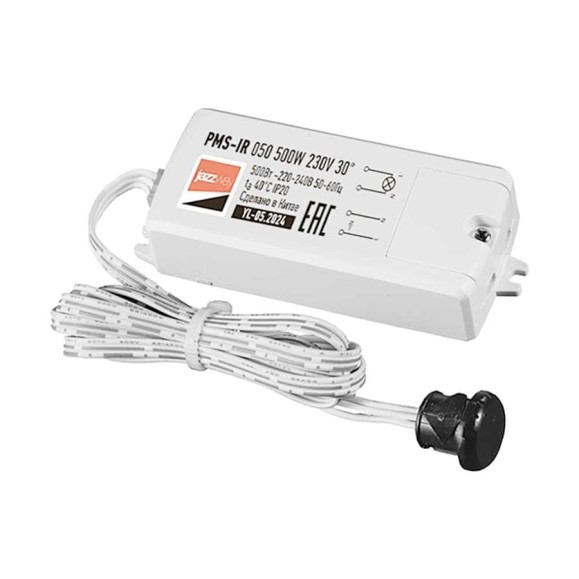 Датчик движения мебельный Jazzway встраиваемый инфракрасный PMS-IR 050 500Вт 230В 30 град. WH белый IP20 5059092