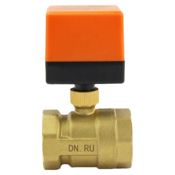 Кран DN.ru латунный RP.BRASS.120.MM.040 Ду40 Ру16 муфтовый электропривод 24В DC D160-00125 Кран DN.ru латунный RP.BRASS.120.MM.040 Ду40 Ру16 муфтовый электропривод 24В DC D160-00125