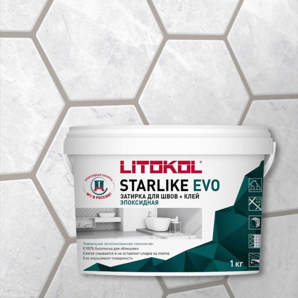 Эпоксидный состав для укладки и затирки мозаики LITOKOL STARLIKE EVO S.113 NEUTRO 485520002 Эпоксидный состав для укладки и затирки мозаики LITOKOL STARLIKE EVO S.113 NEUTRO 485520002