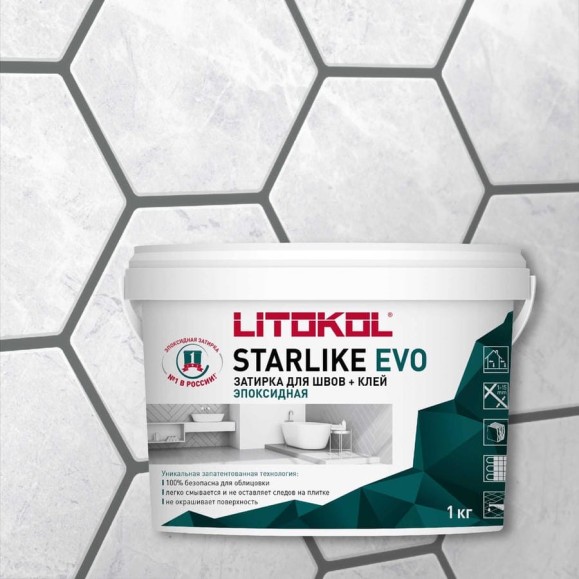 Эпоксидный состав для укладки и затирки мозаики LITOKOL STARLIKE EVO S.125 GRIGIO CEMENTO 485170002 Эпоксидный состав для укладки и затирки мозаики LITOKOL STARLIKE EVO S.125 GRIGIO CEMENTO 485170002