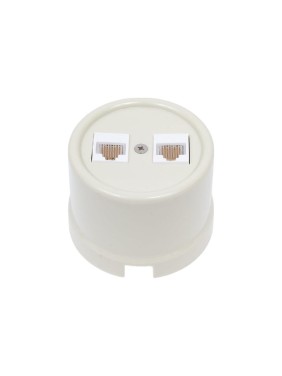 Розетка Bironi rj45 информационная двойная, пластик, цвет слоновая кость B1-302-211 Розетка Bironi rj45 информационная двойная, пластик, цвет слоновая кость B1-302-211