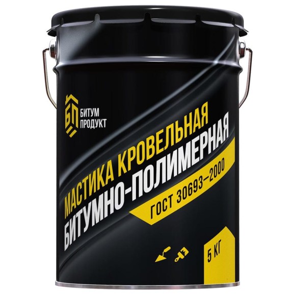 Битумно-полимерная кровельная мастика БИТУМ ПРОДУКТ 5 кг BP-23 Битумно-полимерная кровельная мастика БИТУМ ПРОДУКТ 5 кг BP-23