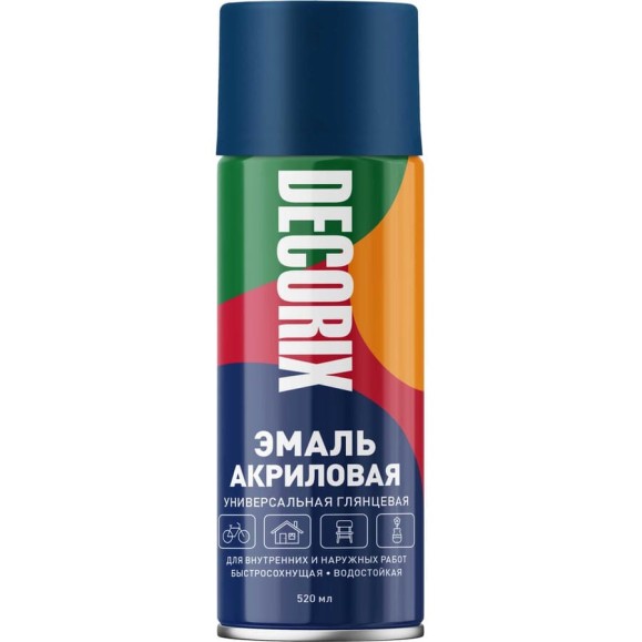 Аэрозольная акриловая эмаль Decorix (универсальная; темно-синий; 520 мл) 0101-74 DX
