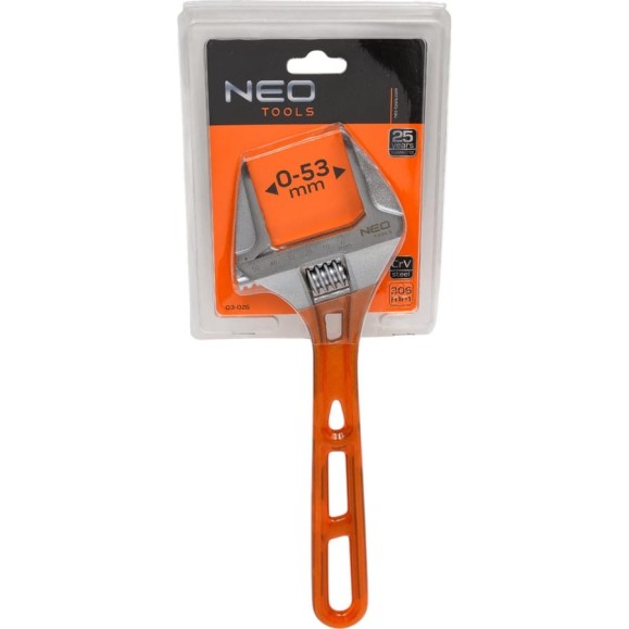 Разводной ключ 306 мм, рабочий диапазон 0-53 мм NEO Tools 03-026 Разводной ключ 306 мм, рабочий диапазон 0-53 мм NEO Tools 03-026