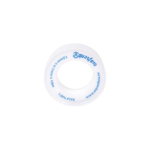 Лента Aquasfera ФУМ катушка 12мм х 0,1мм х 10м PTFE вода 6020 6020-02 008-0546