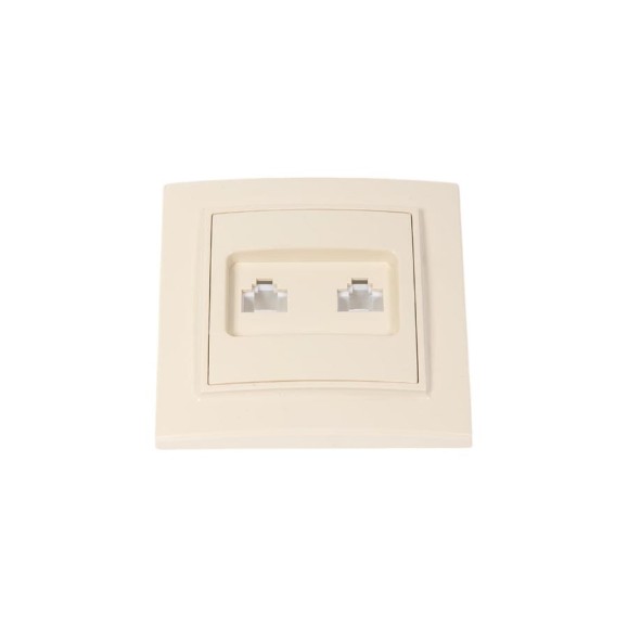 Розетка EKF Минск RJ-45+Phone СП бежевый ERK00-135-20 Розетка EKF Минск RJ-45+Phone СП бежевый ERK00-135-20