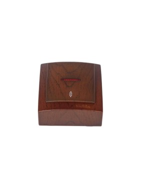 Выключатель NILSON 1ОП проходной с подсветкой орех Themis wood 26271008