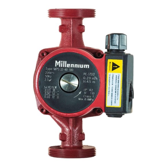 Насос циркуляционный Millennium 180 мм, с соединительными гайками MPS 32-40 Насос циркуляционный Millennium 180 мм, с соединительными гайками MPS 32-40