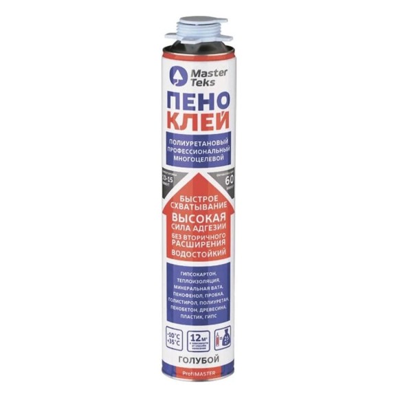 Пено-клей MASTERTEKS PROFIMASTER полиуретановый, многоцелевой, 0,75 л 259812