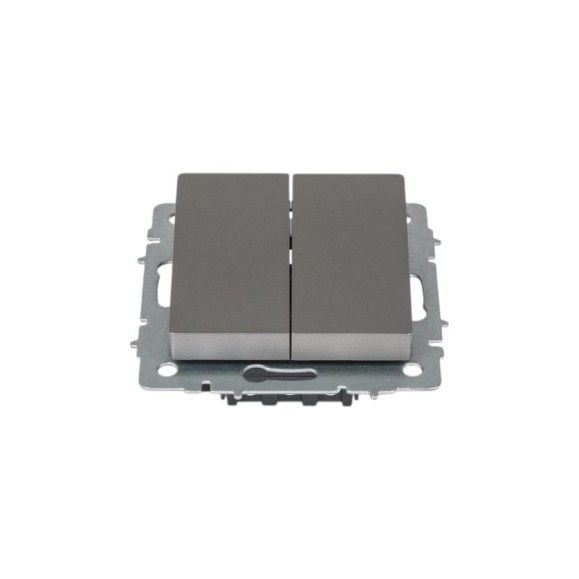 Проходной 2-клавишный выключатель IEK Brite 10а вс10-2-6-брс сталь BR-V22-0-10-K46 Проходной 2-клавишный выключатель IEK Brite 10а вс10-2-6-брс сталь BR-V22-0-10-K46