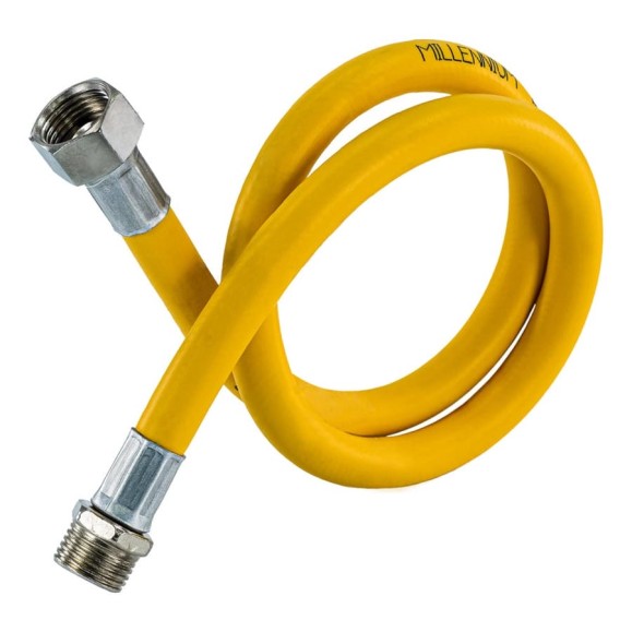 Шланг газовый ПВХ Millennium 1 м 3/4" гайка/штуцер — гибкая подводка для подключения котла и колонки (Россия) PGPM34100 Шланг газовый ПВХ Millennium 1 м 3/4" гайка/штуцер — гибкая подводка для подключения котла и колонки (Россия) PGPM34100