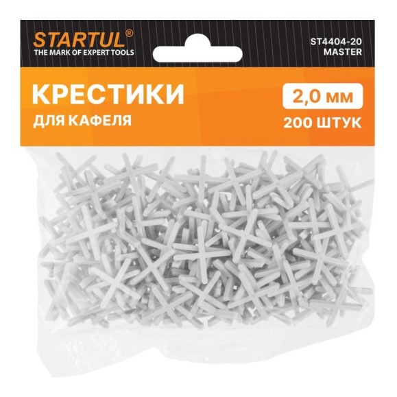 Крестики для кафеля MASTER 2 мм, 200 шт STARTUL ST4404-20 Крестики для кафеля MASTER 2 мм, 200 шт STARTUL ST4404-20