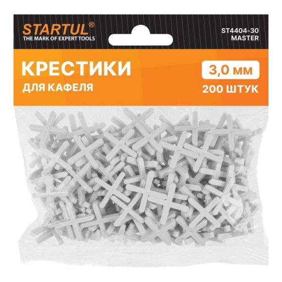 Крестики для кафеля MASTER 3 мм, 200 шт STARTUL ST4404-30 Крестики для кафеля MASTER 3 мм, 200 шт STARTUL ST4404-30