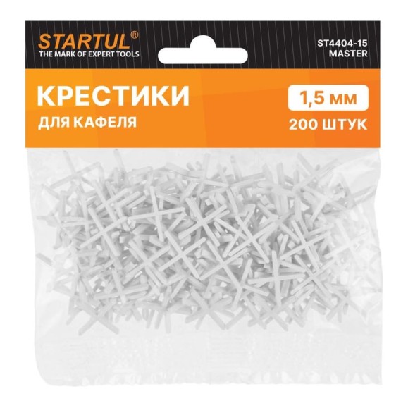 Крестики для кафеля MASTER 1.5 мм, 200 шт STARTUL ST4404-15 Крестики для кафеля MASTER 1.5 мм, 200 шт STARTUL ST4404-15