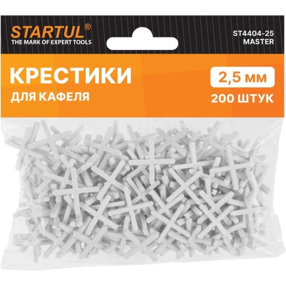 Крестики для кафеля MASTER 2.5 мм, 200 шт STARTUL ST4404-25 Крестики для кафеля MASTER 2.5 мм, 200 шт STARTUL ST4404-25
