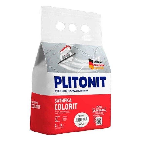 Затирка для швов PLITONIT COLORIT серая 2 кг Н006081 Затирка для швов PLITONIT COLORIT серая 2 кг Н006081