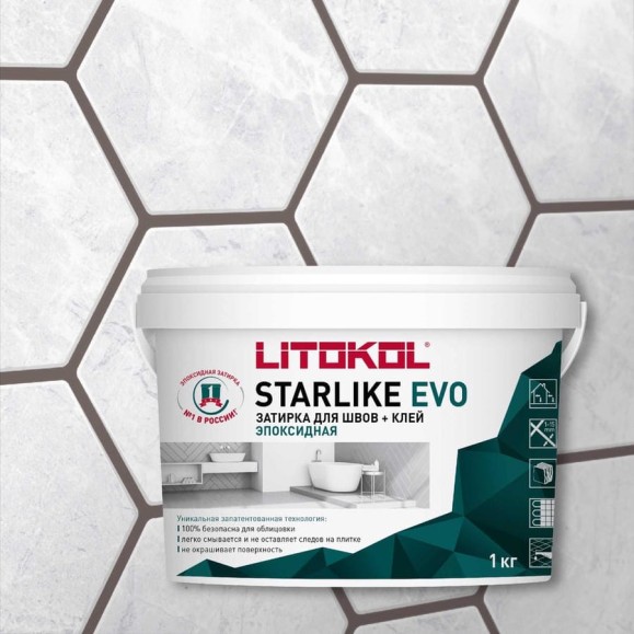Эпоксидный состав для укладки и затирки мозаики LITOKOL STARLIKE EVO S.230 CACAO 485280002 Эпоксидный состав для укладки и затирки мозаики LITOKOL STARLIKE EVO S.230 CACAO 485280002