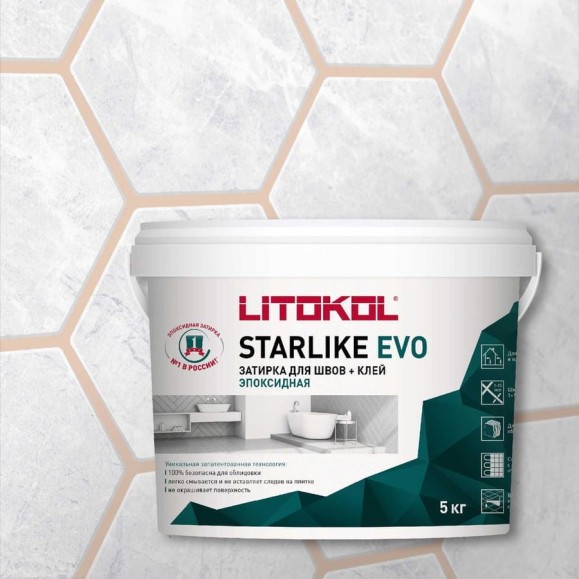 Эпоксидный состав для укладки и затирки мозаики LITOKOL STARLIKE EVO S.208 SABBIA 5 кг 485240004 Эпоксидный состав для укладки и затирки мозаики LITOKOL STARLIKE EVO S.208 SABBIA 5 кг 485240004
