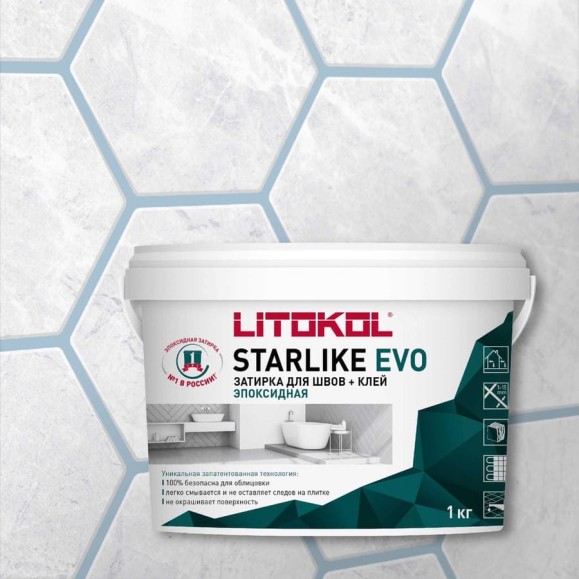 Эпоксидный состав для укладки и затирки мозаики LITOKOL STARLIKE EVO S.400 VERDE SALVIA 485370002 Эпоксидный состав для укладки и затирки мозаики LITOKOL STARLIKE EVO S.400 VERDE SALVIA 485370002