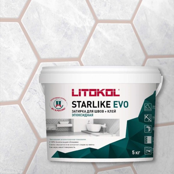 Эпоксидный состав для укладки и затирки мозаики LITOKOL STARLIKE EVO S.500 ROSA CIPRIA 485410004 Эпоксидный состав для укладки и затирки мозаики LITOKOL STARLIKE EVO S.500 ROSA CIPRIA 485410004
