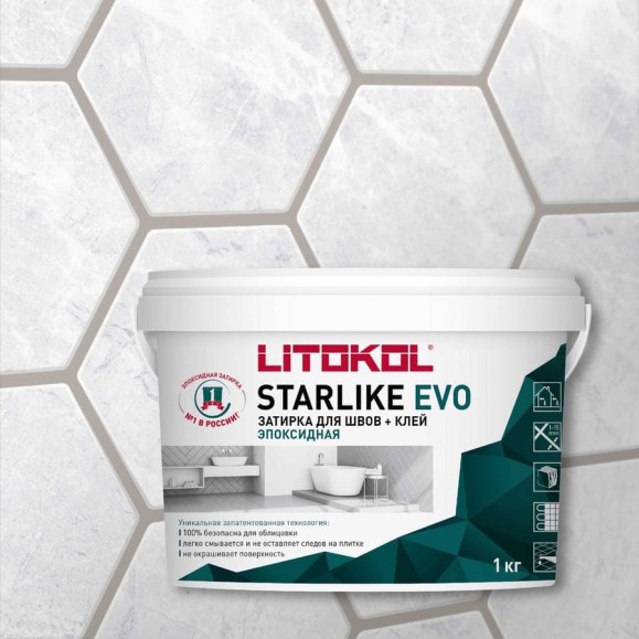 Эпоксидный состав для укладки и затирки мозаики LITOKOL STARLIKE EVO S.210 GREIGE 485250002 Эпоксидный состав для укладки и затирки мозаики LITOKOL STARLIKE EVO S.210 GREIGE 485250002