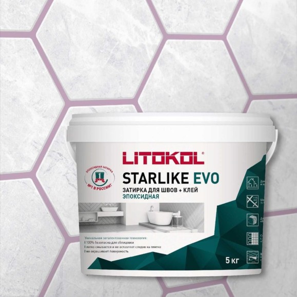 Эпоксидный состав для укладки и затирки мозаики LITOKOL STARLIKE EVO S.530 VIOLA AMETISTA 485420004 Эпоксидный состав для укладки и затирки мозаики LITOKOL STARLIKE EVO S.530 VIOLA AMETISTA 485420004