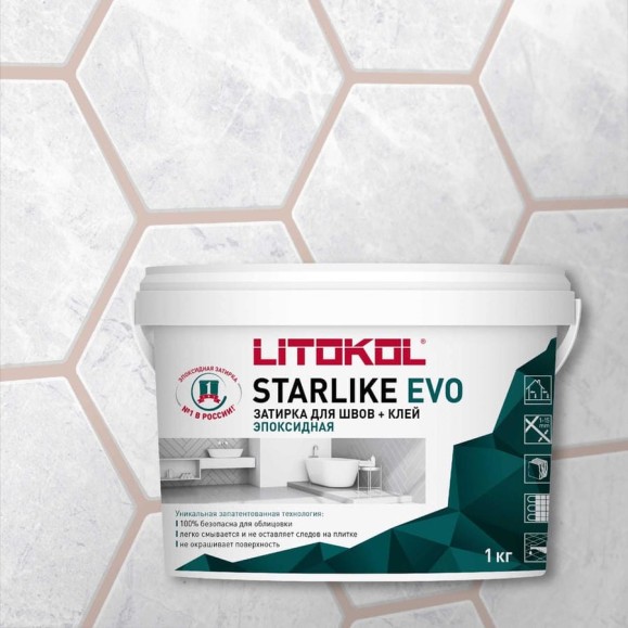 Эпоксидный состав для укладки и затирки мозаики LITOKOL STARLIKE EVO S.500 ROSA CIPRIA 485410002 Эпоксидный состав для укладки и затирки мозаики LITOKOL STARLIKE EVO S.500 ROSA CIPRIA 485410002