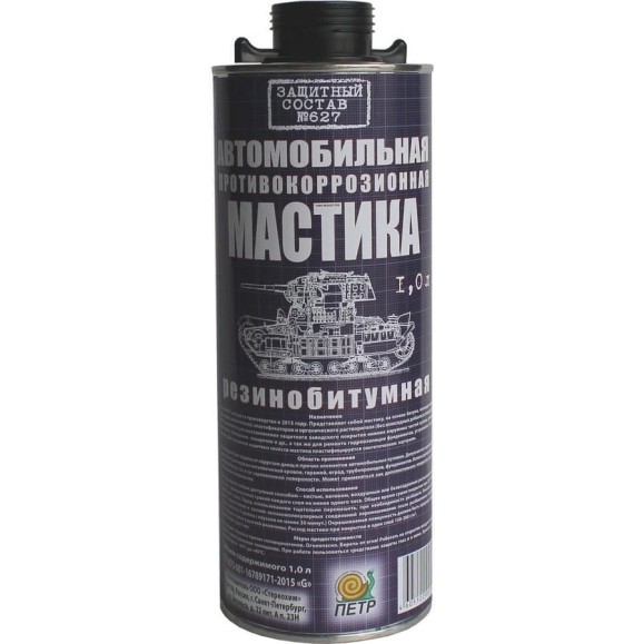 Мастика ПЕТР 627, антикоррозийная, резинобитумная, евробаллон (под пистолет), 1 л 627RB1L(Euro) Мастика ПЕТР 627, антикоррозийная, резинобитумная, евробаллон (под пистолет), 1 л 627RB1L(Euro)