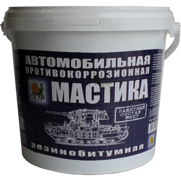Мастика ПЕТР 627, антикоррозийная, резинобитумная, банка, 4 л 627RB4L Мастика ПЕТР 627, антикоррозийная, резинобитумная, банка, 4 л 627RB4L