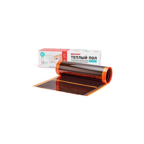 Пленочный теплый пол REXANT Extrema 220 В, 4 м², 0.5x8 м, 880 Вт 51-0526-7 Пленочный теплый пол REXANT Extrema 220 В, 4 м², 0.5x8 м, 880 Вт 51-0526-7