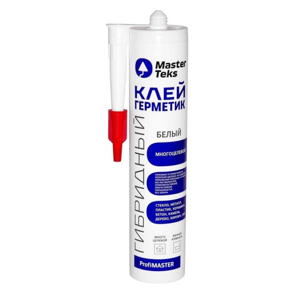 Клей MASTERTEKS PROFIMASTER гибридный, ультра фиксация, 290 мл, белый (350 кг/м2) 254117