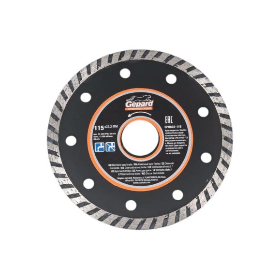 Круг алмазный Turbo 115x22 мм Gepard GP0802-115 Круг алмазный Turbo 115x22 мм Gepard GP0802-115