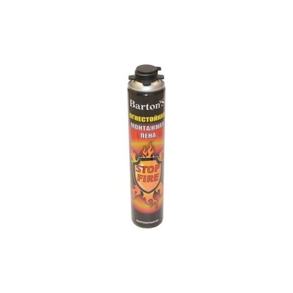 Огнестойкая монтажная пена BARTON'S STOP FIRE 870 мл BR285 Огнестойкая монтажная пена BARTON'S STOP FIRE 870 мл BR285