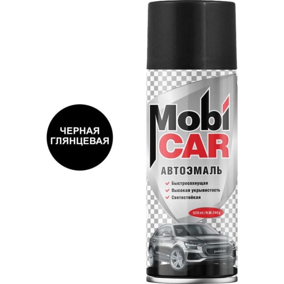 Аэрозольная автоэмаль Mobicar 520 мл 601 черная 0501-601 MC Аэрозольная автоэмаль Mobicar 520 мл 601 черная 0501-601 MC