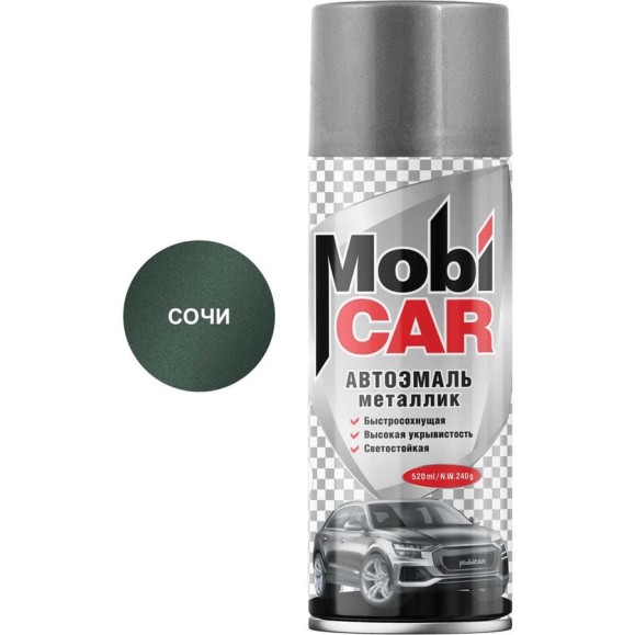 Аэрозольная автоэмаль Mobicar металлик 520 мл 360 сочи 0502-360 MC Аэрозольная автоэмаль Mobicar металлик 520 мл 360 сочи 0502-360 MC