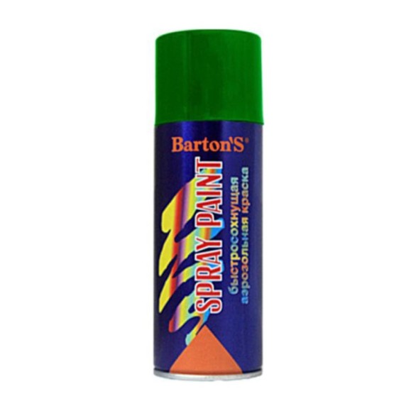 Алкидная аэрозольная краска BARTON'S Spray Paint ЗЕЛЕНАЯ глянец RAL6002, 520мл BR159 Алкидная аэрозольная краска BARTON'S Spray Paint ЗЕЛЕНАЯ глянец RAL6002, 520мл BR159