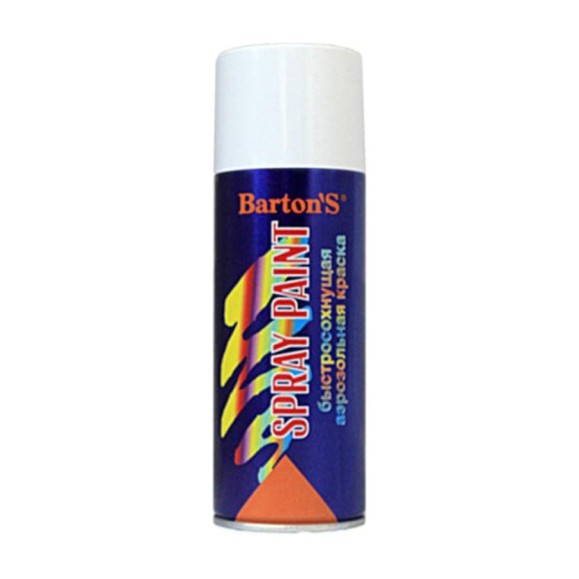 Алкидная аэрозольная краска BARTON'S Spray Paint БЕЛАЯ глянец RAL9003, 520мл BR161 Алкидная аэрозольная краска BARTON'S Spray Paint БЕЛАЯ глянец RAL9003, 520мл BR161