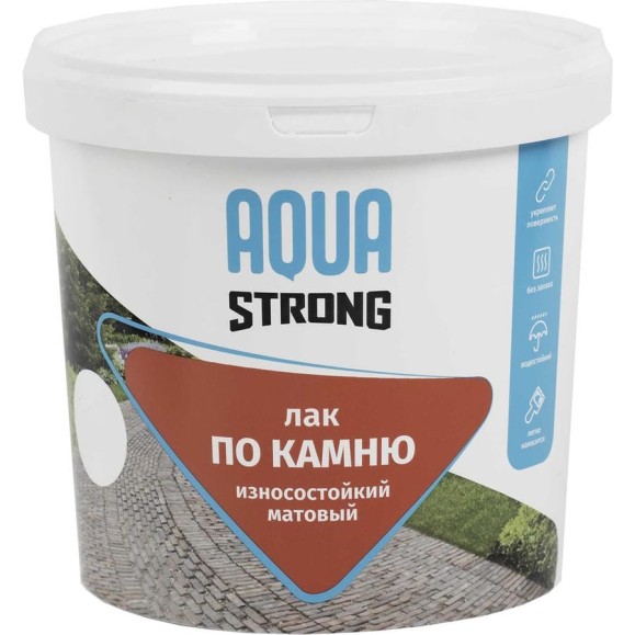 Лак по камню износостойкий Aquastrong матовый, 2,5 кг/2,5 л 4607130865095