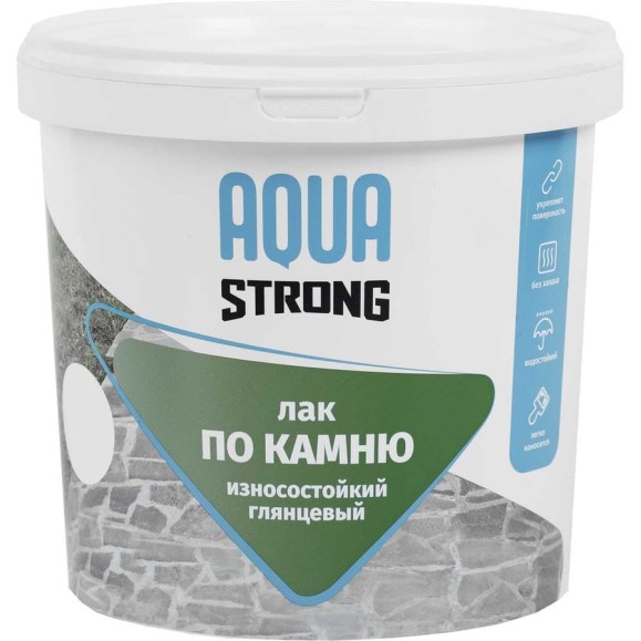 Лак по камню износостойкий Aquastrong глянцевый, 2,5 кг/2,5 л. 4607130863503 Лак по камню износостойкий Aquastrong глянцевый, 2,5 кг/2,5 л. 4607130863503
