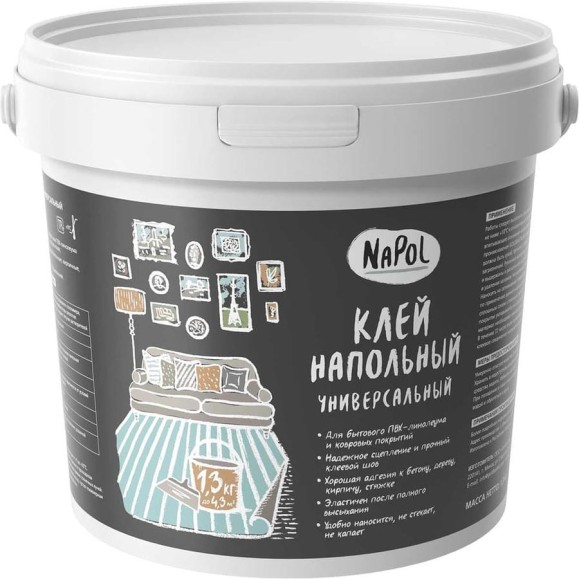 Клей напольный универсальный GOLDBASTIK NaPol 1.3 кг КНУ 1 Клей напольный универсальный GOLDBASTIK NaPol 1.3 кг КНУ 1