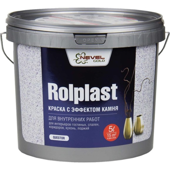 Декоративное покрытие NEVEL GOLD ROLPLAST Questor 5,0 кг 4607130862094 Декоративное покрытие NEVEL GOLD ROLPLAST Questor 5,0 кг 4607130862094