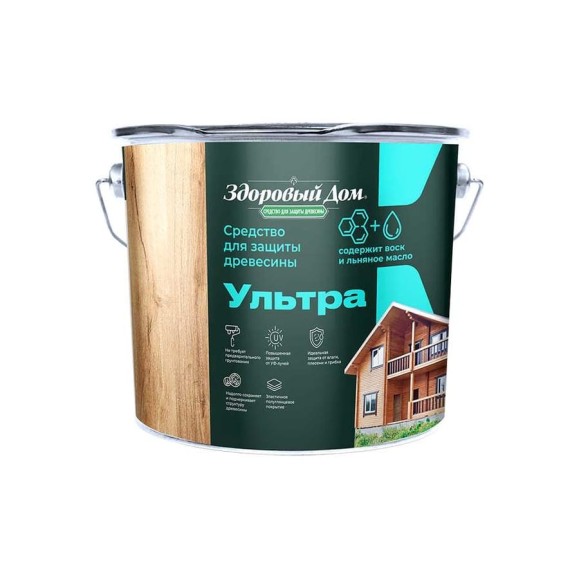 Деревозащитное средство Здоровый дом Ультра дуб, 9 л ЛА-00004019 Деревозащитное средство Здоровый дом Ультра дуб, 9 л ЛА-00004019
