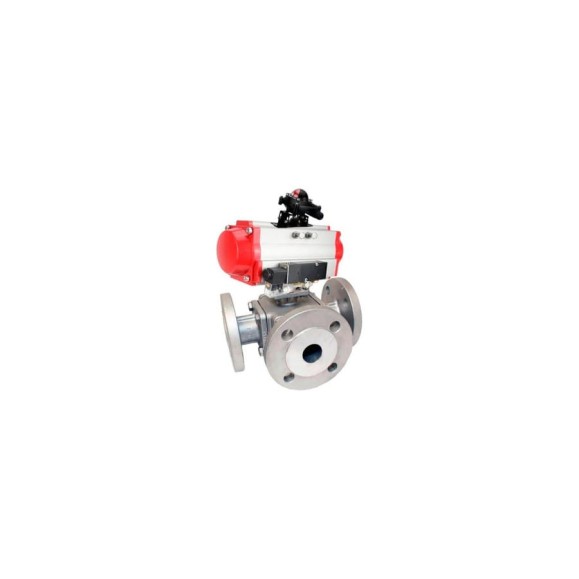 Шаровой кран DN.ru 316-316-PTFE L-тип Ду40 Ру16, пневмопривод, пн.распределитель, БКВ D160-32163 Шаровой кран DN.ru 316-316-PTFE L-тип Ду40 Ру16, пневмопривод, пн.распределитель, БКВ D160-32163