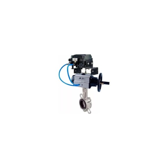 Затвор DN.ru 316L-316L-PTFE Ду125 Ру16 с пневмоприводом, пневмопозиционером D050-21665 Затвор DN.ru 316L-316L-PTFE Ду125 Ру16 с пневмоприводом, пневмопозиционером D050-21665