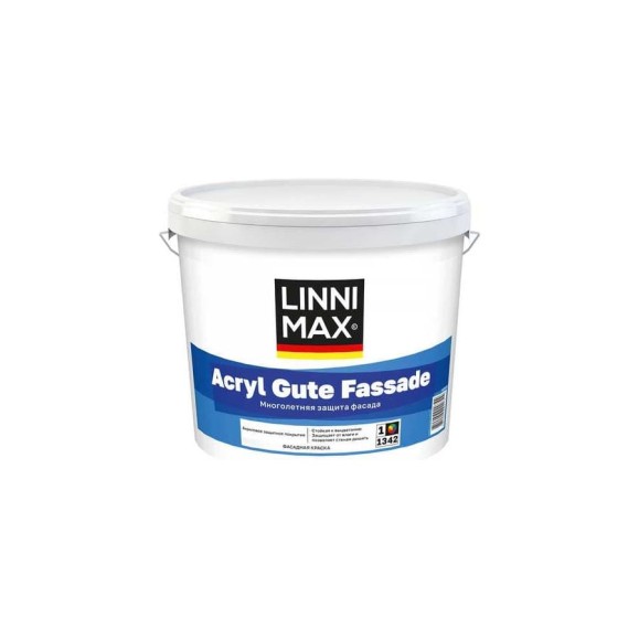 Краска водно-дисперсионная для наружных работ LINNIMAX Acryl Gute Fassade / Акрил Гуте Фассаде База 1, 2,5 л 948105975 Краска водно-дисперсионная для наружных работ LINNIMAX Acryl Gute Fassade / Акрил Гуте Фассаде База 1, 2,5 л 948105975