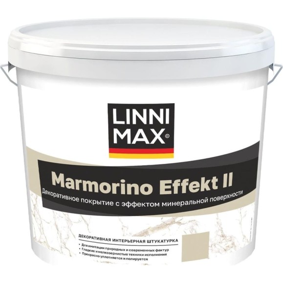 Декоративная интерьерная штукатурка Marmorino LINNIMAX Effect II / Марморино Эффект II, 14 кг 948105987 Декоративная интерьерная штукатурка Marmorino LINNIMAX Effect II / Марморино Эффект II, 14 кг 948105987