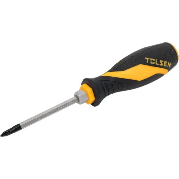 Крестовая отвертка TOLSEN GRIPro Phillips №1, 75 мм, силовая 20121 Крестовая отвертка TOLSEN GRIPro Phillips №1, 75 мм, силовая 20121