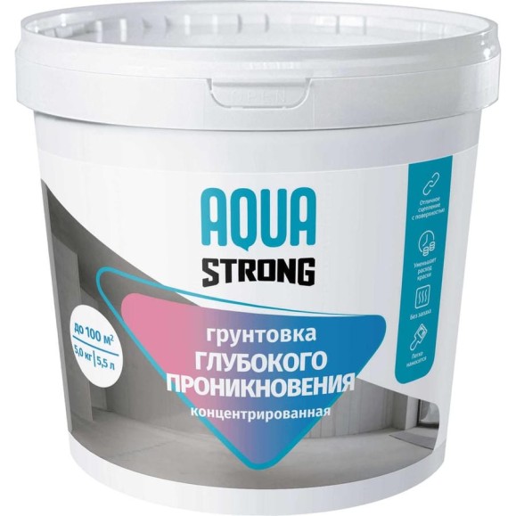 Грунтовка Aquastrong глубокого проникновения, концентрат, 5 кг 4607130865965 Грунтовка Aquastrong глубокого проникновения, концентрат, 5 кг 4607130865965