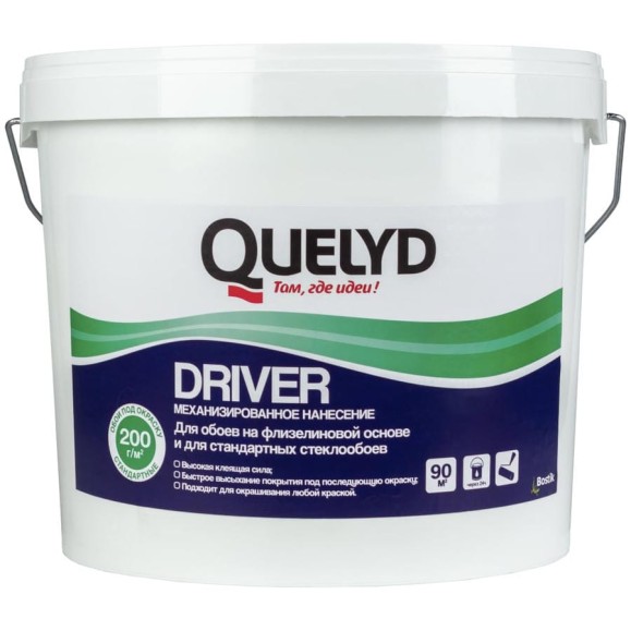 Клей для стеклохолста и стеклообоев QUELYD DRIVER 18 кг 50125902 Клей для стеклохолста и стеклообоев QUELYD DRIVER 18 кг 50125902